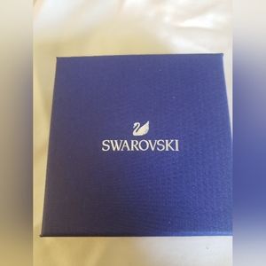 Swarovski Dance set Round cut, Blue, Rhodium plated Necklace and Earrings Set ,